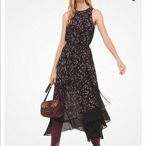 botanical georgette wrap dress